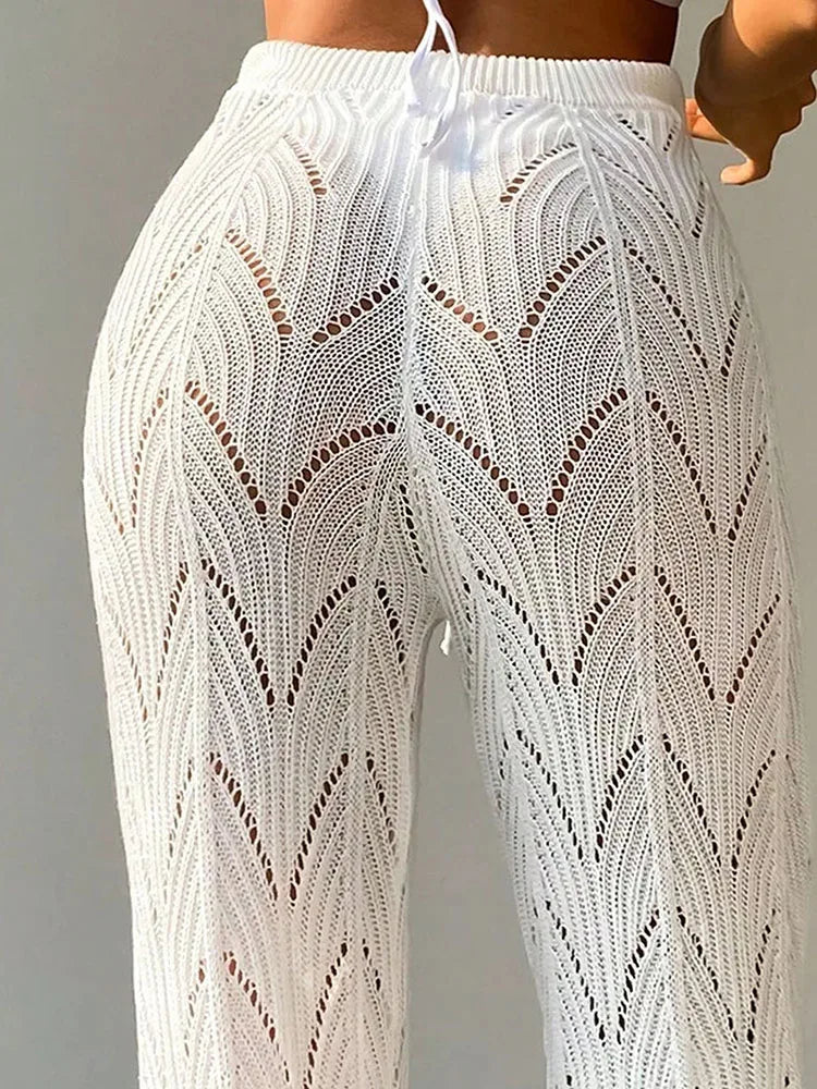Pantalón de Punto Calado — Cubre Bañador Sexy de Playa