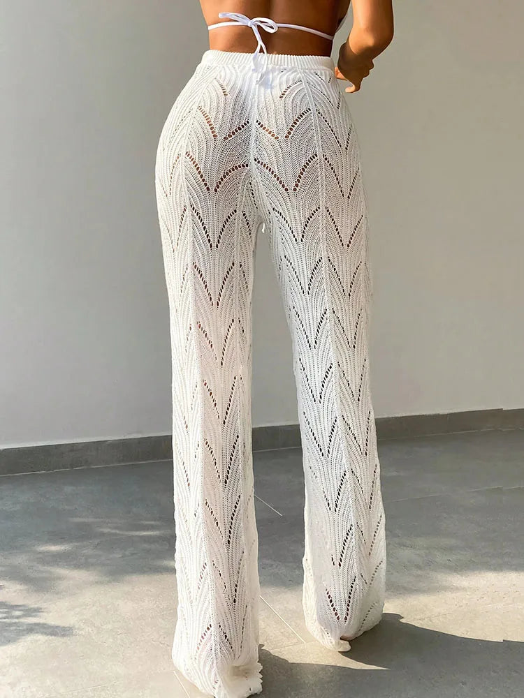 Pantalón de Punto Calado — Cubre Bañador Sexy de Playa